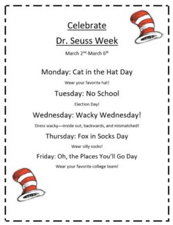 Read Across America Week Dr Seuss Week Rock Springs Elementary School